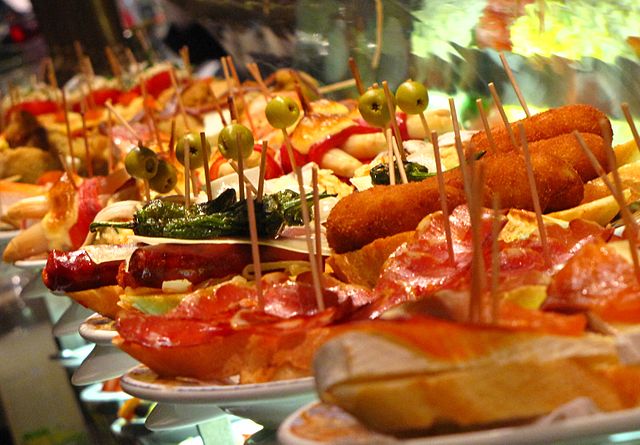 Variation of Spanish tapas dishes