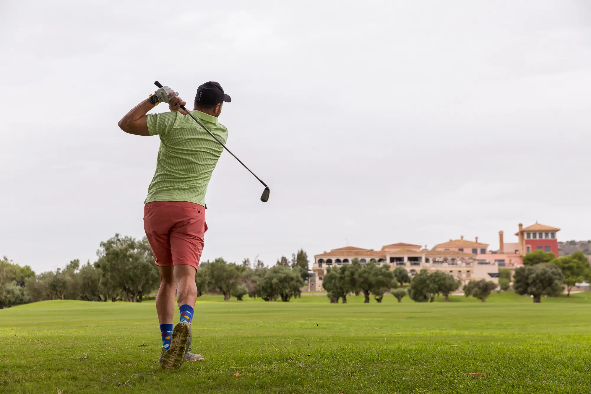 Golfer playing a shot a Finca Cortesin.